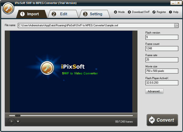 iPixSoft SWF to MPEG Converter(SWF转换为MPEG) 3.6.0官方版
